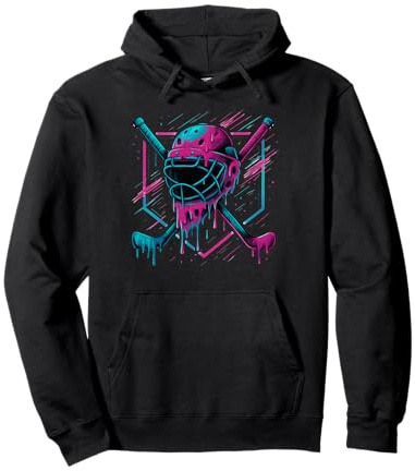 Retro Eishockey für Jungen Kinder und Jugendliche Hockey Drip Pullover Hoodie