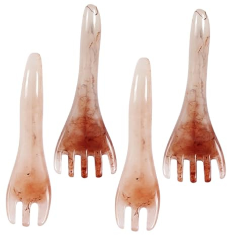 PENIKOKO 4 St Manual Skalpmassager i Härdad Resin för Huvudvård Avslappning Bärbar Triggerpunkt Massagekam Skrapningsverktyg för Hem Resa