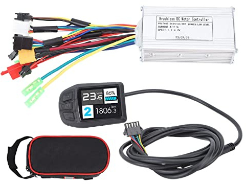 COCOYUEMA Electric Bike Controller Kit, for DIY E-Bike, E-Scooter, Electric Car, with 17A 3 Mode Controller, UKC3 Display Panel, Storage Bag, Metal Case, Groove Design,