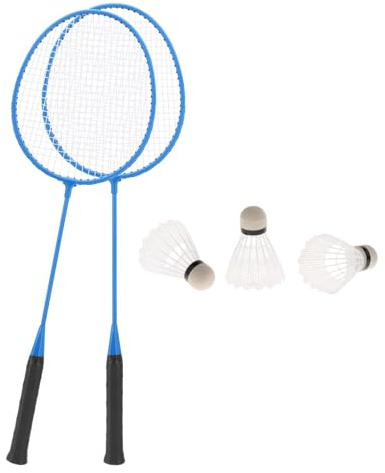 kesurpae Juego de Entrenamiento de bádminton Equípate para una diversión y Actividad física sin Fin Volantes bádminton Juegos Patio Nailon Agarre Raqueta para compañeros Clase Pelotas, Azul, 67cm
