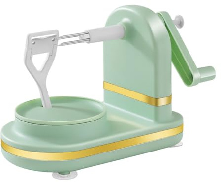 OSALADI Pelador Manual para Frutas Doméstico de Plástico Verde Claro, Herramienta Práctica para Pelar Manzanas y Melocotones en Cocina, Utensilio para Hogar Fácil de Usar