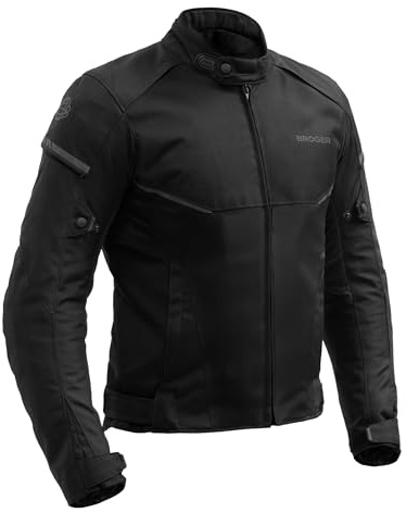 BROGER Grid Motorradjacke Herren | Textil | Ellbogen und Schulterprotektoren | Wasserdichte Membran | Abnehmbar Thermofutter | Schutzstufe AA | Größen bis 7XL