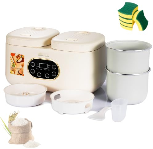 Cuociriso Elettrico Pentola Doppia Multifunzionale Da Cucina 2L
