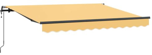 Coespram Auvent rétractable sable 3,5 x 2 m – Auvent à bras articulé en tissu avec cadre en aluminium pour terrasse, balcon et jardin, ombrage moderne pour l'extérieur