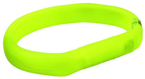 TRIXIE Ljushalsband för hundar L-XL grön – lysande hundhalsband, perfekt för promenader i mörkret – uppladdningsbar och individuellt justerbar – 12685