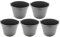 DEWEPRO® Lot de 5 Seaux de Chantier Robustes 16L – Seaux en Plastique Noir avec Anse et Graduation – Idéals pour Mortier, Plâtre, Bricolage et Usage Domestique