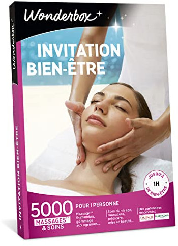 Wonderbox - Coffret cadeau - INVITATION AU BIEN ETRE – 5000 soins du visage, gommage aux agrumes, beautés des mains, accès au spa pour 1 personne