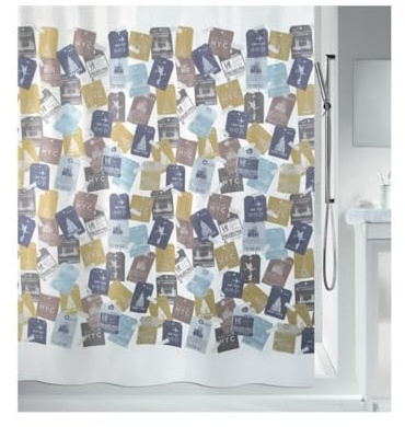 Spirella Textil TRAVEL Multicolor 180x200 cm Duschvorhang, Stoff, 180 x 200 cm
