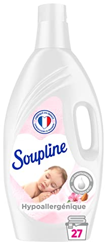 SOUPLINE - Adoucissant Hypoallergénique - Assouplissant pour Linge - Fraîcheur Longue Durée HYPOALLERGENIQUE AU LAIT D'AMANDE D'OUCE- Facilite le Repassage - Bidon 1,9 L = 27 Lavages