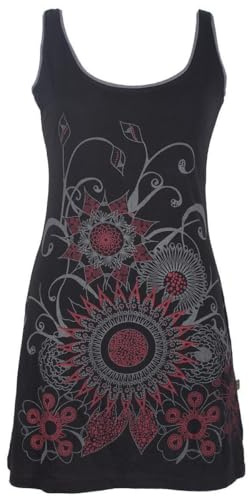 Vishes - Alternative Bekleidung - Ärmelloses Blumenkleid aus Baumwolle mit weitem Ausschnitt