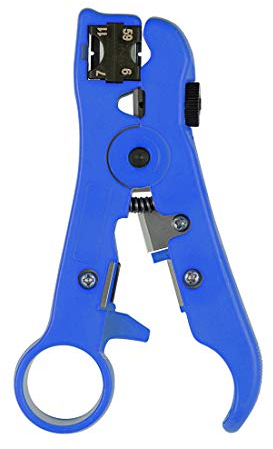sourcing map Coupe Pince dénuder câble coaxiaux rond Dénudage câble coaxial outil universel Bleu