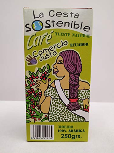 6 UNIDADES DE CAFE MOLIDO 250 GRS CESTA SOSTENIBLE DE COMERCIO JUSTO.