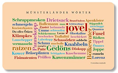 Frühstücksbrettchen Münsterländer Wörter