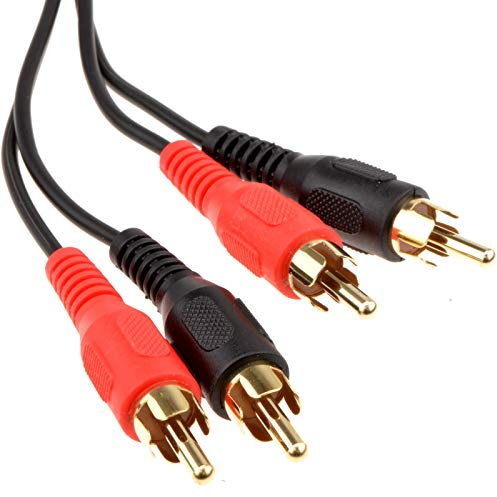 Psylins 2 x RCA Phono Plugs to 2 X RCA Phono Plugs Male Left Right Audio Lead 3 Mtr