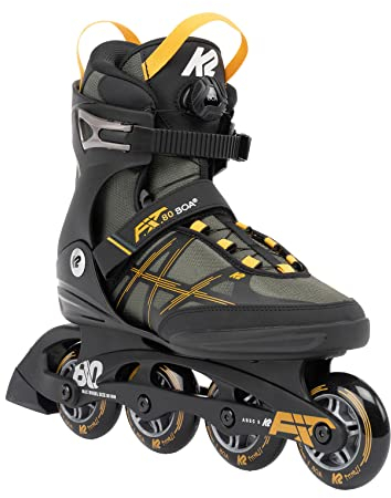 K2 Skates Herren Inline Skates F.I.T. 80 BOA, Grey - Mustard, 30G0315.1.1.115