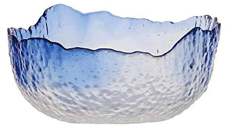 TOMYEUS Coupe Fruit Bol de Serveur Polyvalent en Verre Clair Bleu Clair, Bol à Fruits cristallins sans Plomb, Organisateur de Stockage for Fruits légumes collations Articles ménagers Corbeille Fruit
