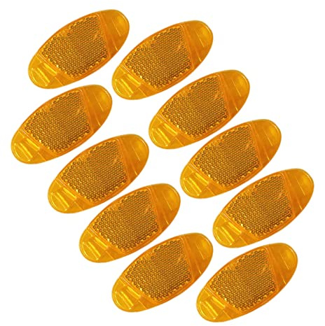 ANYUANKW 10 Pièces Réflecteurs pour Rayon Vélo, Catadioptre Velo Roue, Réflecteurs de Rayons de Vélo, Réflecteur de Vélo pour La Conduite Nocturne de Roue de Vélo (Orange)