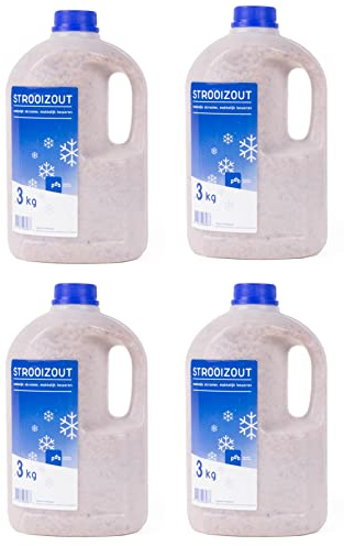 4x 3 kg Streusalz in Flasche Auftausalz Streumittel Tausalz Winterstreu Straßensalz Streugut