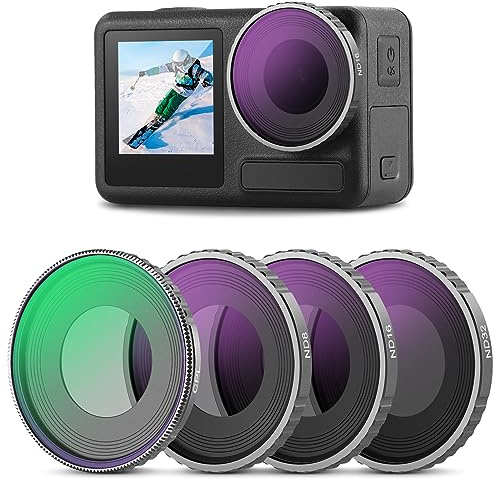 NEEWER ND Filter Set kompatibel mit DJI Osmo Action 5 PRO/Action 4, 4er Pack ND8 ND16 ND32 CPL Polarisationsfilter Neutraldichte Action Cam Objektiv Zubehör mehrfach beschichtetes HD optisches Glas