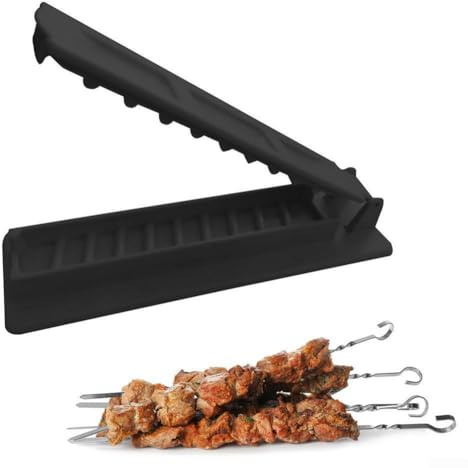 Brochettes pour barbecue, brochettes à brochettes et kebab, machine à brochettes de viande multifonction pour barbecue, machine à fil de viande (noir)