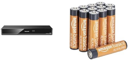 Panasonic DMR-BWT850EB Smart Network 3D Blu-ray DiscTM Recorder with Twin HD - Black & Amazon Basics AAA Alkaline Batteries, High-Performance (Triple A), 10-Year Shelf Life, 12-Pack