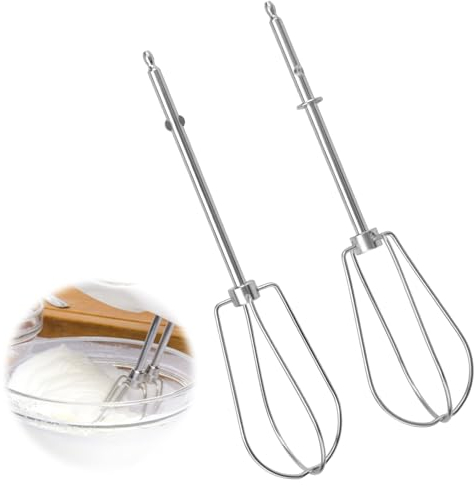 Lot de 2 fouets mélangeurs en acier inoxydable Kit fouets fils montage batteur Quick Mix Mélangeur à oeufs Batteur universel pour œufs à la crème farine gâteau outil de cuisine pour batteur à main