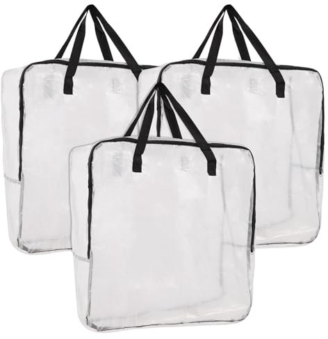 Bargain Factory Storage Bags Pack of 3 Extra Large Heavy Duty Moving House Essentials, Strong Handles & Zips, Clothes Storage, Packing, Laundry Bags, Reusable and Sustainable