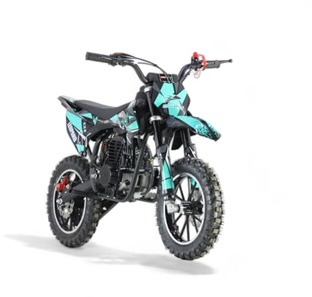 KXD 705 49ccm 4 Takt Leopard Dirtbike kinder Dirt Bike CrossBike Enduro DirtBike pocket 49cc Pitbike PocketBike Motocross Motorrad Motorbike Motorsport Pocket Vollcross Crossbike (Türkis)