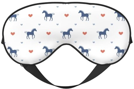 Love_C Schlafmaske für Frauen und Männer, weiche Cartoon-Pferd-Augenmaske, Schlafmaske Reise, Schlafmaske mit verstellbarer Schnalle für Frauen und Männer