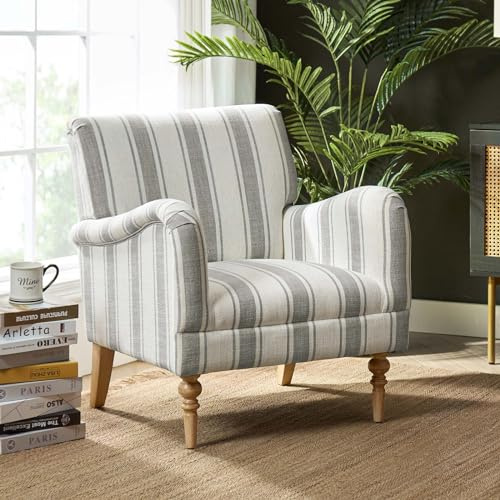 HULALA HOME Sessel, Armlehnensessel, bequemer Polstersessel mit Massivholzbeinen, Loungesessel für Wohnzimmer und Schlafzimmer, Grau