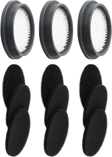 HEPA Filters Sponge Kit For Afoddon A200Pro/A200 ORFELD B08/C10A/C10G NEQUARE S12, S25, S26, S25Pro Series Cordless Vacuums,3 HEPA,9 Sponge Filters Size (length 7.89cm * height 1.98cm)