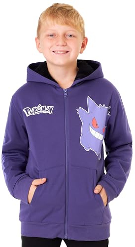 Pokémon Felpa con Cappuccio Ragazzo 7-14 Anni, Pikachu Charizard MewTwo Gengar, Sherpa Felpe Pile Chiudi la Cerniera, Regalo Anime