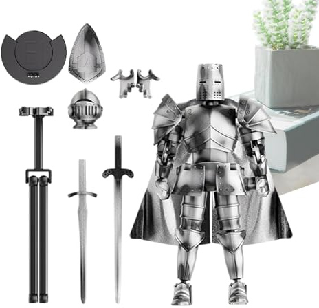 Action Figure Multi-joint, Modèle de figure d'action | Modèle d'action de chevalier médiéval multi-joints - Statues flexibles Figurine mobile à tête rotative à 360 degrés pour table à manger