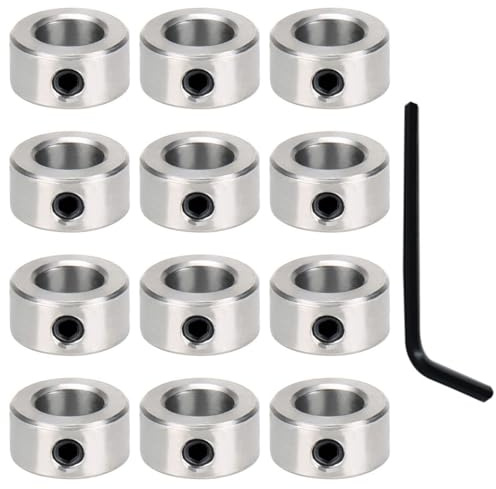 12 anneaux de sécurité et anneaux de sécurité 8 mm, anneaux de serrage en acier et anneaux de réglage