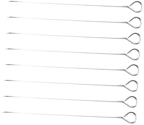 Didiseaon 8 Pièces Bâtonnets de barbecue doublure accessoires de grillade briseur brochettes pour barbecue brochette barbecue brochettes à griller brochettes en acier inoxydable Silver
