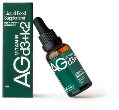 AG1 Vitamin D3 K2 Drops, 1000IU of Vitamin D3 and 1000mcg of K2 per Serving, Formulated Separately in Oil Form for Higher Bioavailability (Athletic Greens)