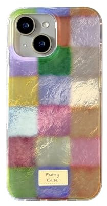 Reownest Handyhülle für iPhone 13/iPhone 14 Hülle, Cute Bunt Dopamin Kariert Muster Aesthetic Design mit Stoßfeste Kratzfeste Soft Case für Mädchen Frauen - Bunt