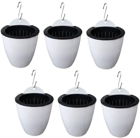 TOYANDONA 6ensembles Pot De Fleurs Mural Auto-arrosant Plastique Jardinière Murale pour Plantes Bac à Fleurs Suspendu pour Balcon Ou Salon