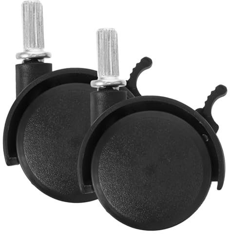 TOPPERFUN 2pezzi Ruote Girevoli Con Freno Per Sostituzione Carrelli e Appendiabiti Rotelle Resistenti Leggere e Facili Da Installare Per Armadi e Stendibiancheria