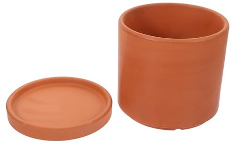 HEMOTON Maceta De Terracota Cilíndrica Redonda Mediana con Orificio De Drenaje Maceta para Suculentas y Flores para Jardín De Exterior