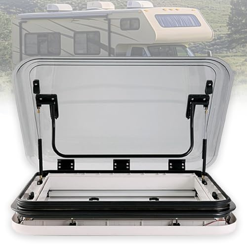 ZHJOPP RV Skylight Roof Vent with LED Lighting, RV Caravan Roof Window Hatch, Suitable for Camper, Food Truck, RV Roof Skylight ()