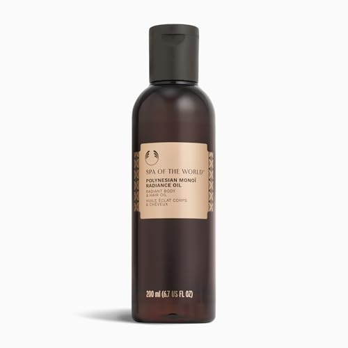 The Body Shop Spa of the World Polynesian Monoi Radiance Oil (1x 200ml), Lightweight Multi-Tasking Body & Hair Oil with Monoi & Coconut Oil, Nourishing Glow for Skin & Lustrous Hair, Vegan