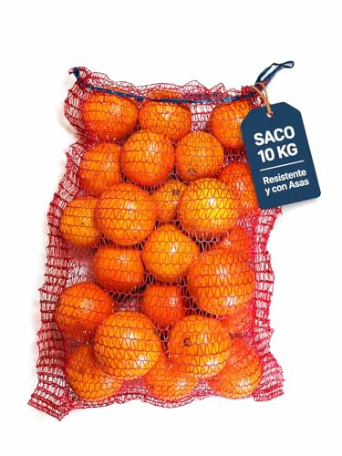 PAMPOLS Pack 100 Sacos de Malla para Naranjas, Cebollas o Frutos Secos con Cierre y Asas | Peso Util 10kg | Malla Red Raschel | Medidas 37x50cm | Color Rojo
