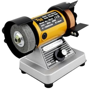 Rectificadora de velocidad ajustable de mesa de doble cabezal, herramienta rotativa de pulido de escritorio for joyería