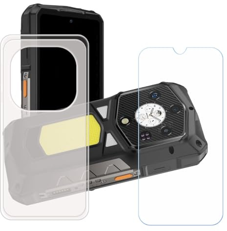 CongJiaLingXi Funda para Ulefone Armor 29 Pro (6.67) + Screen Protector, Translúcido Suave Silicona Caso + Cristal Templado Film Vidrio.