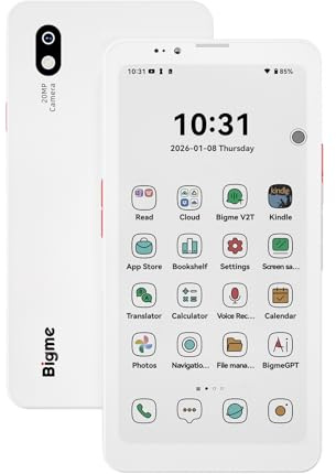 Bigme HiBreak Pro Color 6.13 ePaper E-Ink Phone with Fingerprint Unlock, NFC, 8GB+256GB, eBook Readers Android E Ink eReader Mobile Phone with Android 14, 5G Dual SIM, 300PPI, Long Battery Life White