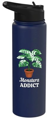 Monstera Addict Variegated Monstera House Plant Stainless Steel Insulated Water Bottle