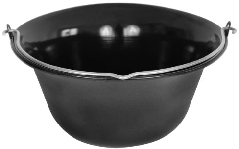 GRILLPLANET Gulaschkessel emailliert ungarischer Gulaschtopf Glühweinkessel Suppenkessel Kessel Gulasch Kesselgulasch Topf Grill (10 Liter)