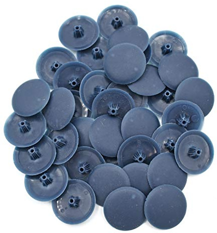 Snap-On Bifix Cover Caps to Use with Phillips Ph2 & Pozidrive Pz2 Pozi Screws - Pack of 50 Biffix Covers : Mill Blue