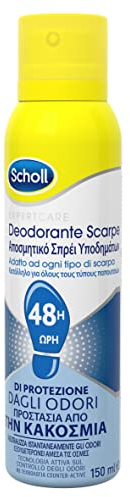 Scholl ExpertCare, Deodorante Spray per Scarpe con Tecnologia Attiva sul Controllo degli Odori, Elimina e Protegge dai Cattivi Odori per 48h, Adatto ad Ogni Tipo di Scarpa, 1 Flaconi da 150 ml
